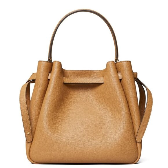 NWT ✅Tory Burch ROMY Pebbled Leather Bucket Bag #166982 TIRAMISU⭐ NWT, DUST BAG - Picture 9 of 11